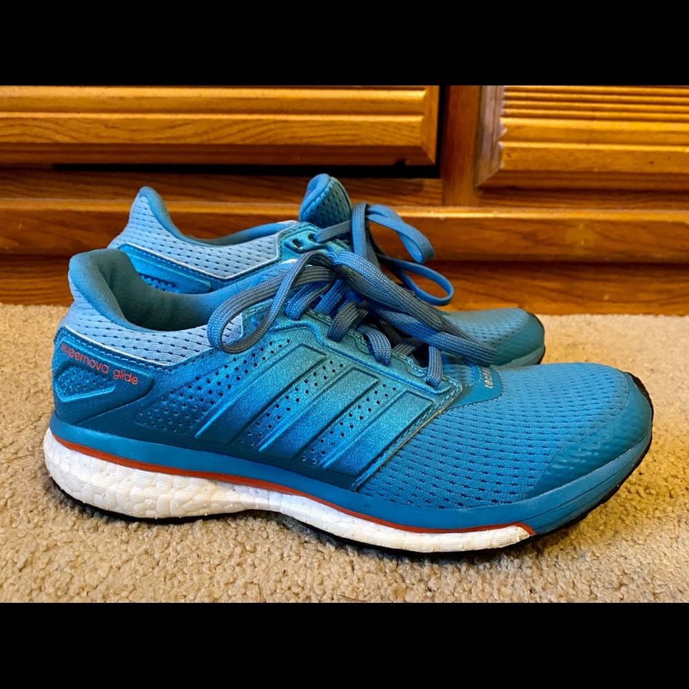 Blue Adidas Supernova Glide Cloudfoam size 8